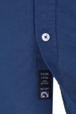 پیراهن آستین بلند یقه دار لینن