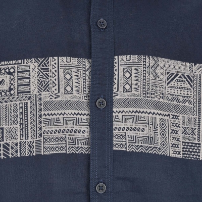 پیراهن آستین بلند لینن چاپی