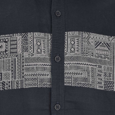 پیراهن آستین بلند لینن چاپی