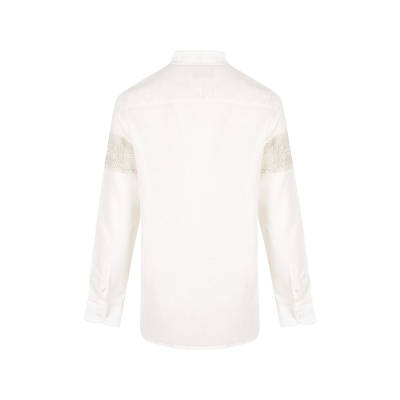 پیراهن آستین بلند لینن چاپی