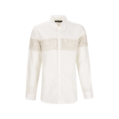 پیراهن آستین بلند لینن چاپی