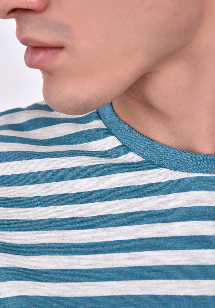 تی شرت یقه گرد راه راه آستین کوتاه