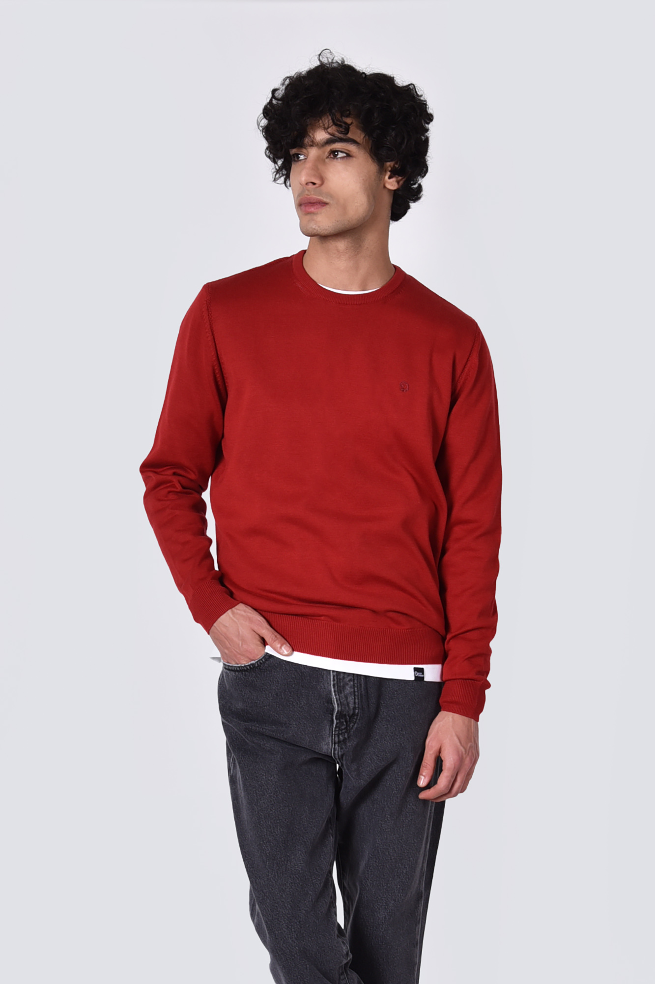 بافت یقه گرد ساده