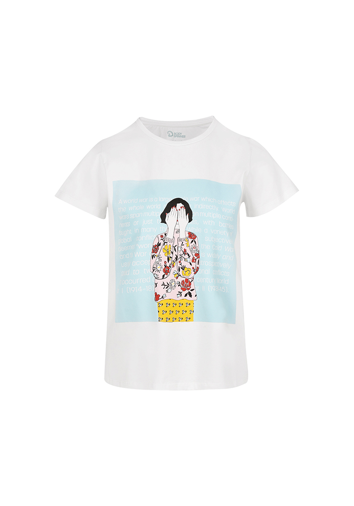 تی شرت یقه گرد زنانه چاپی