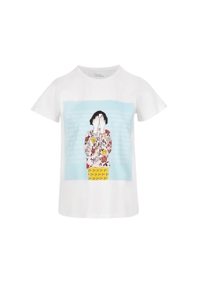 تی شرت یقه گرد زنانه چاپی