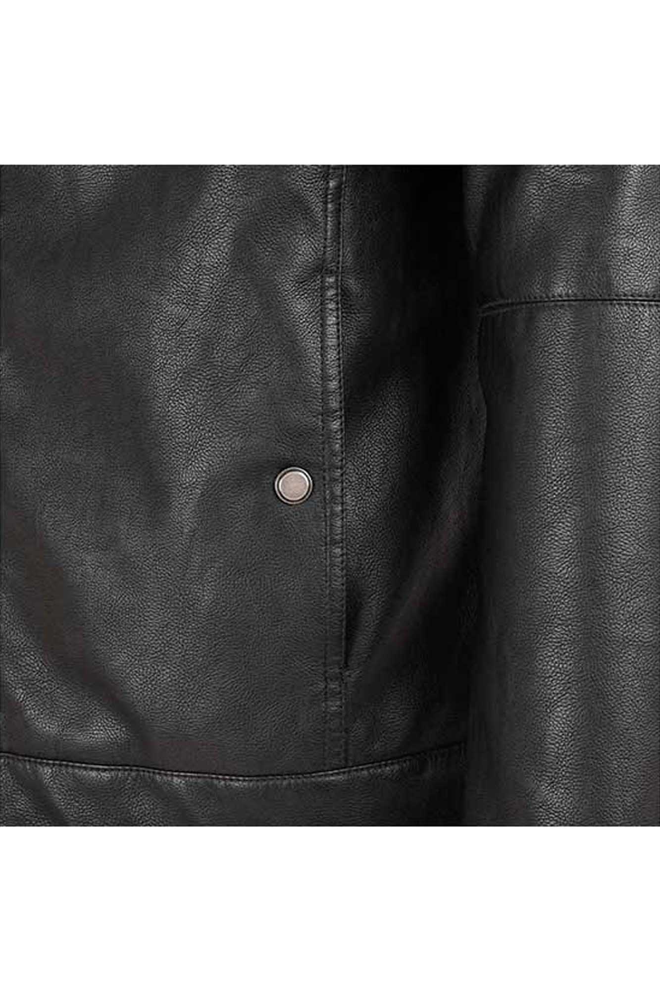 کاپشن چرم چهار جیب