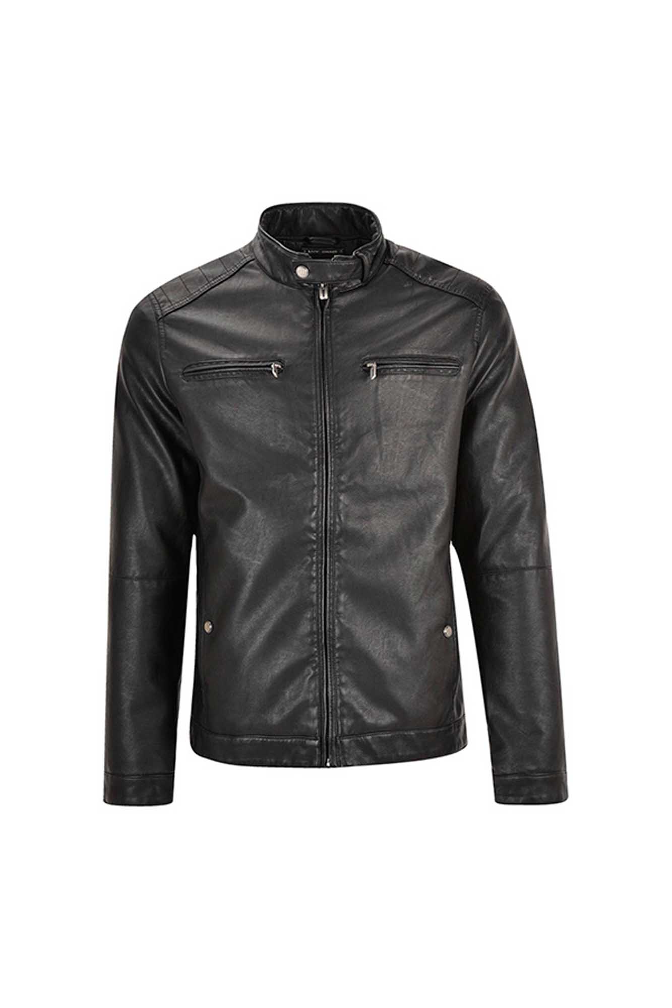 کاپشن چرم چهار جیب