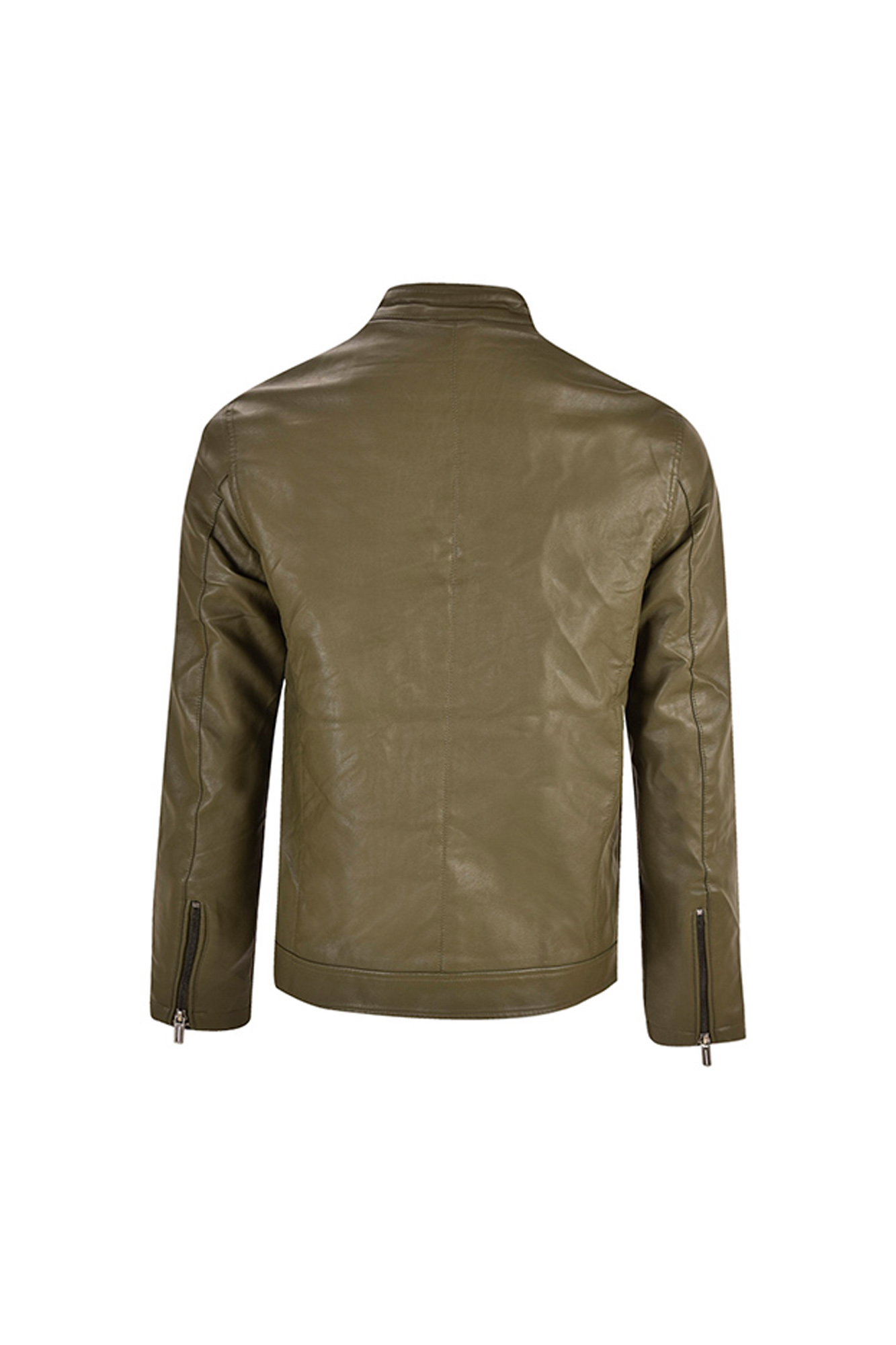 کاپشن چرم آستین زیپ دار دوجیب