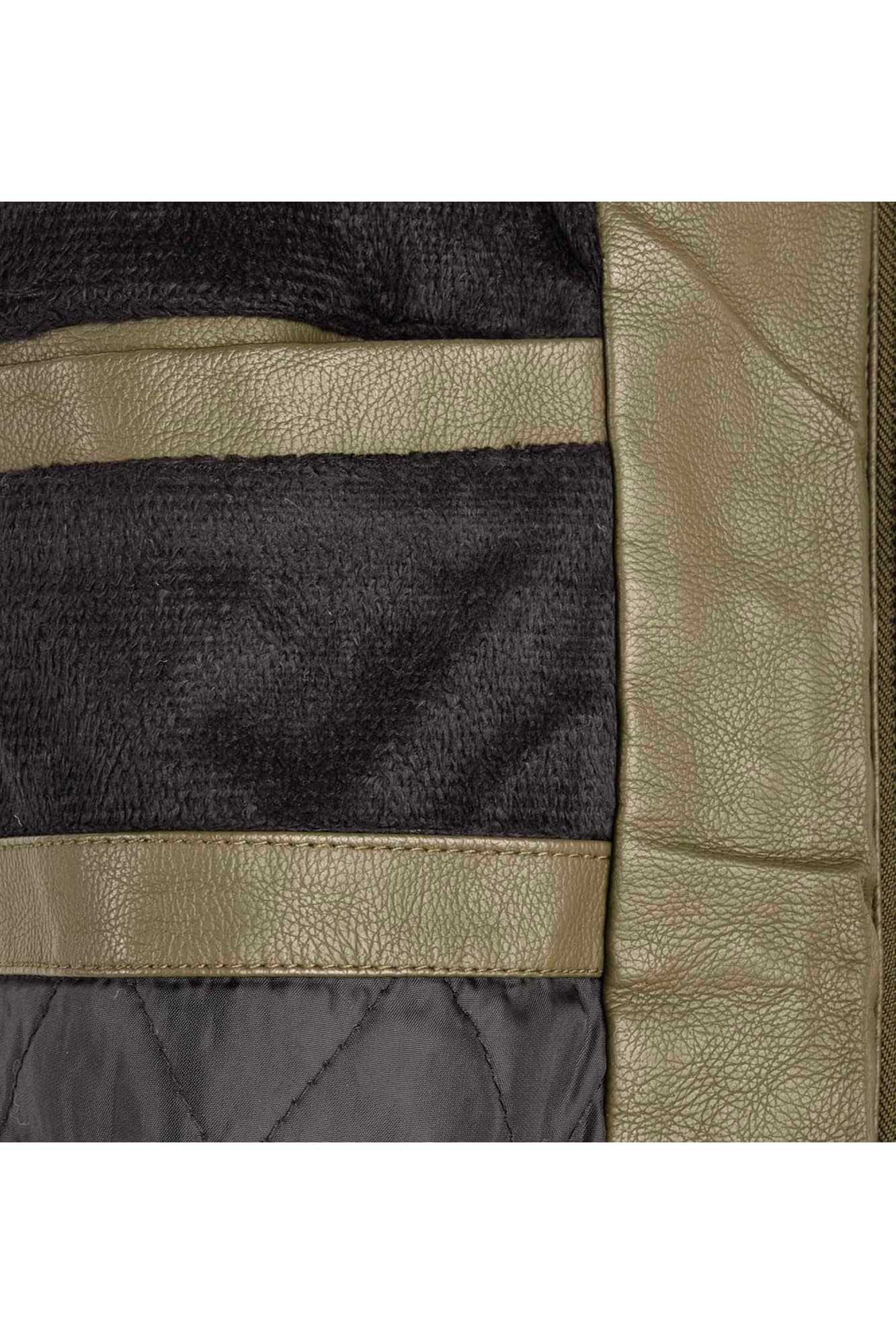 کاپشن چرم آستین زیپ دار دوجیب