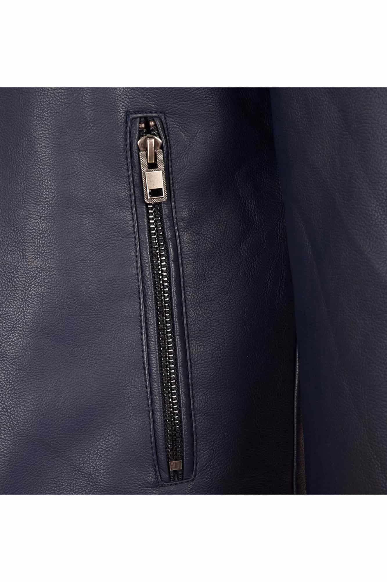 کاپشن چرم دوجیب زیپدار