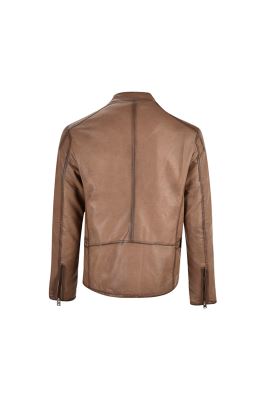 کاپشن چرم سرشانه دوخت پیش جیبدار