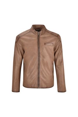 کاپشن چرم سرشانه دوخت پیش جیبدار