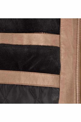 کاپشن چرم سرشانه دوخت پیش جیبدار