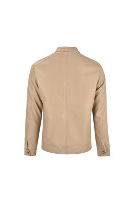 کاپشن چرم سه جیب زیپدار