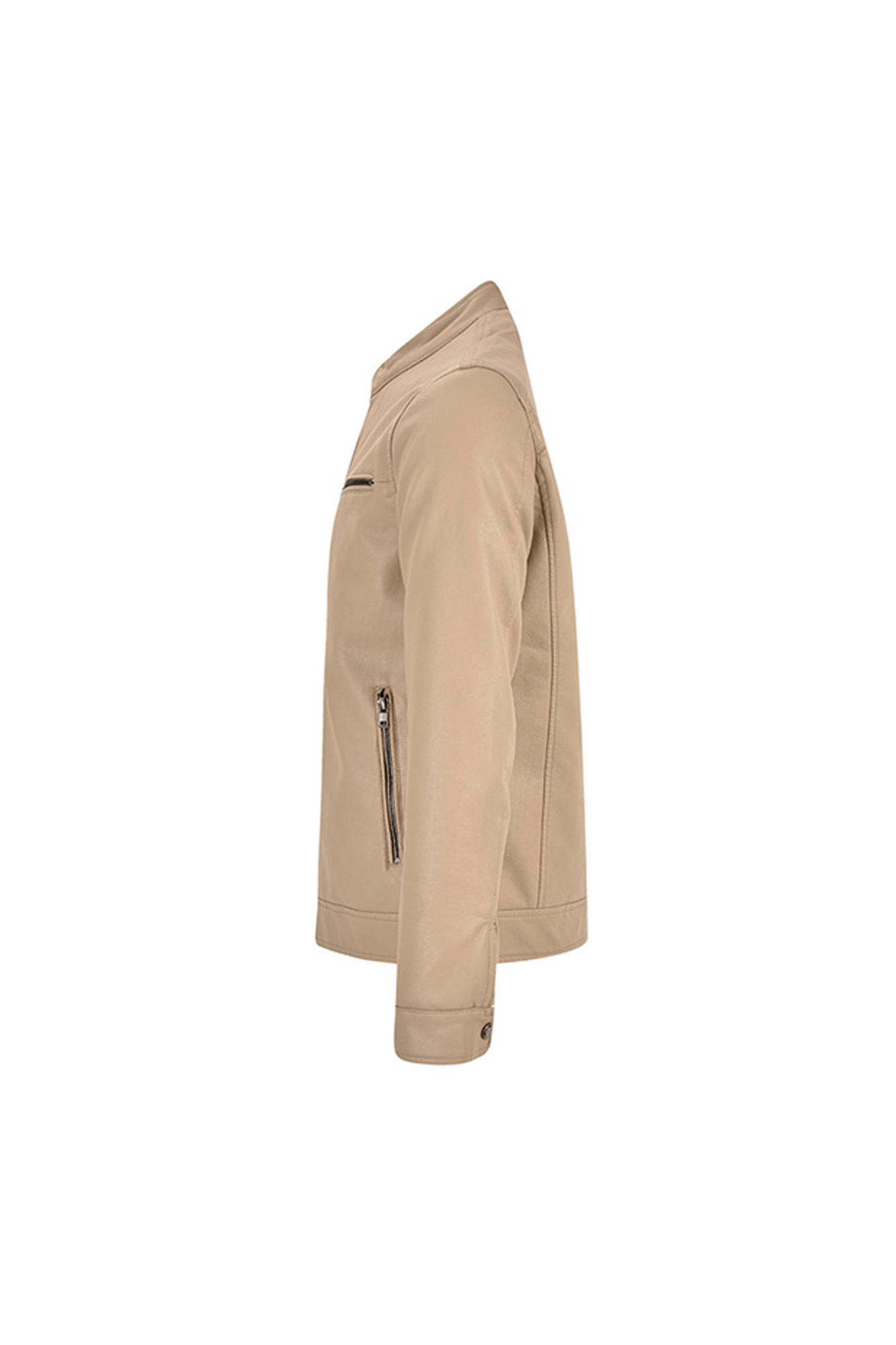 کاپشن چرم سه جیب زیپدار