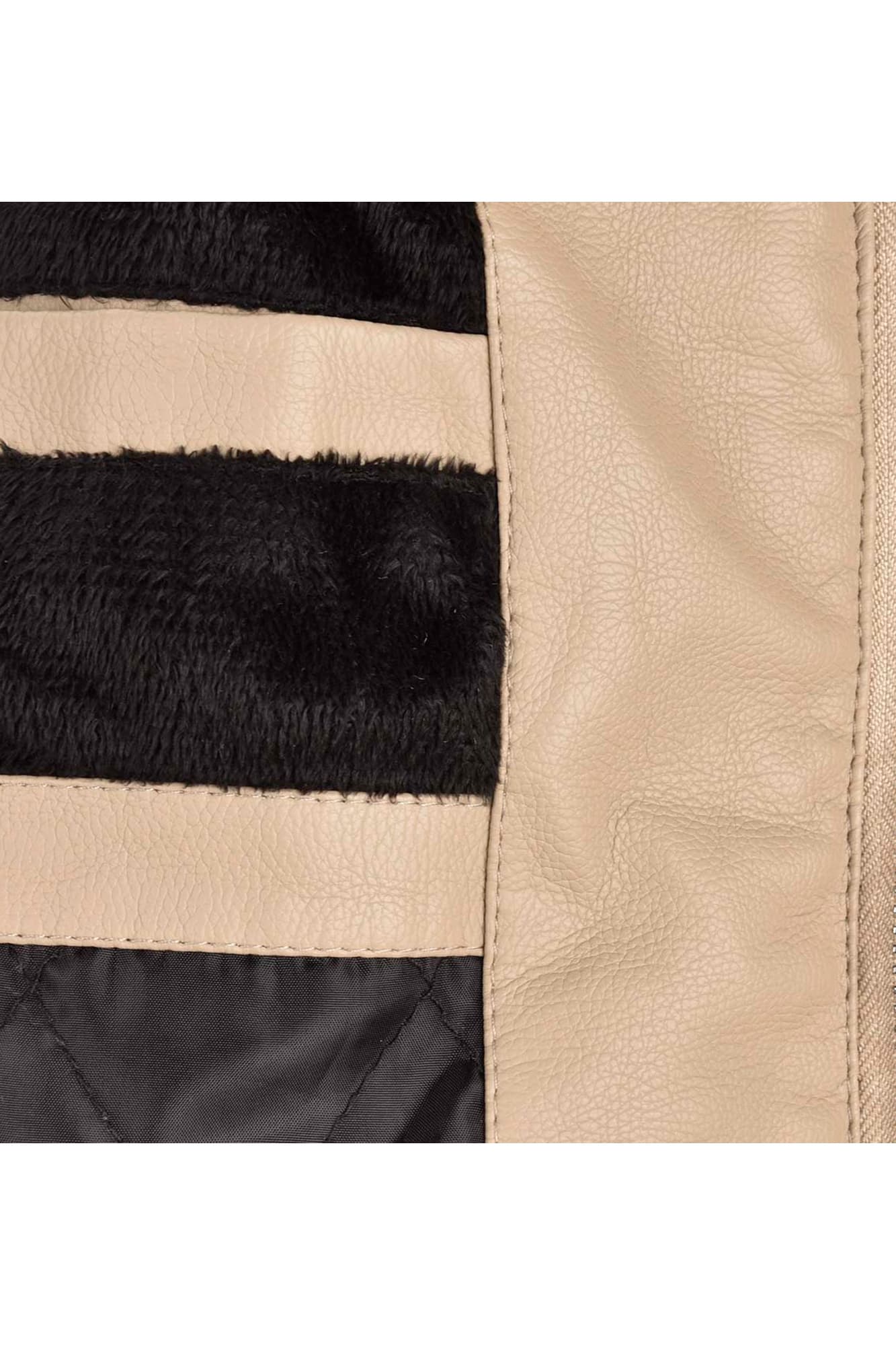 کاپشن چرم سه جیب زیپدار