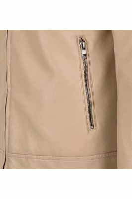 کاپشن چرم سه جیب زیپدار