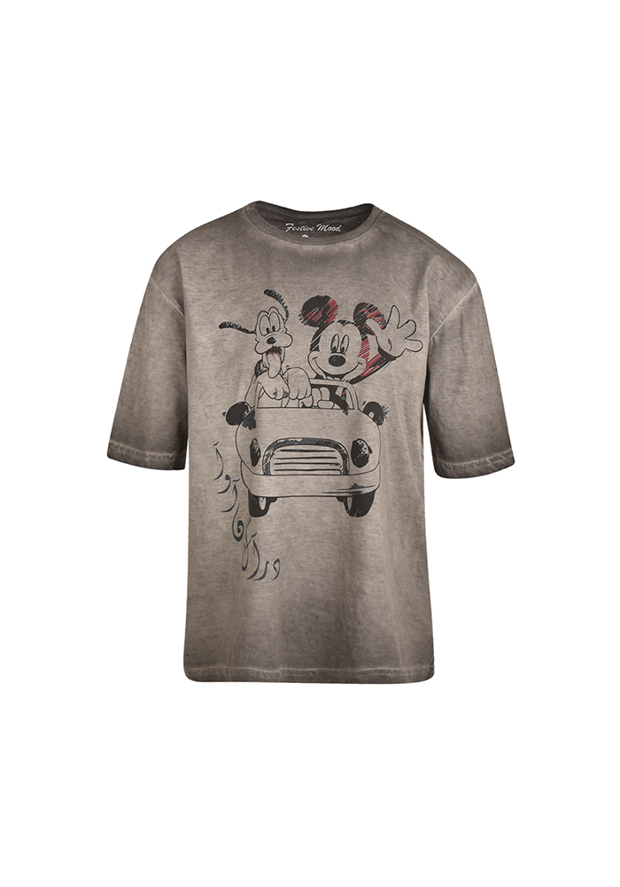 تی شرت یقه گرد چاپی زنانه