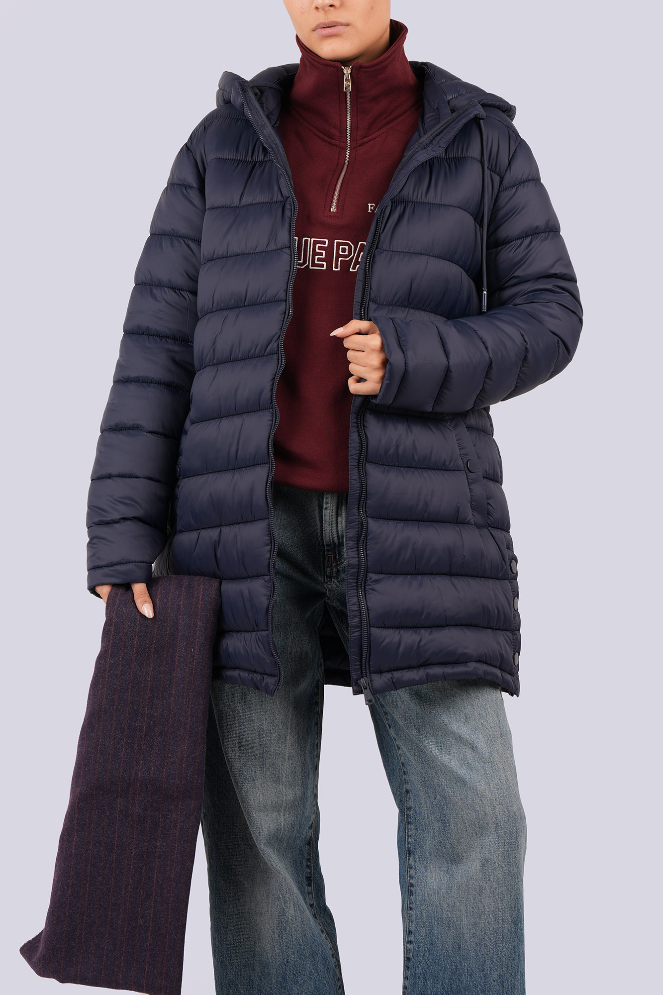 کاپشن بلند ساده زنانه