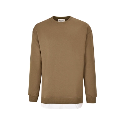 ستین بلند یقه گرد پایین پوپلین دار