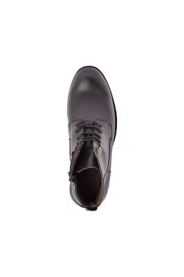 نیم بوت چرم مشکی بند دار مردانه