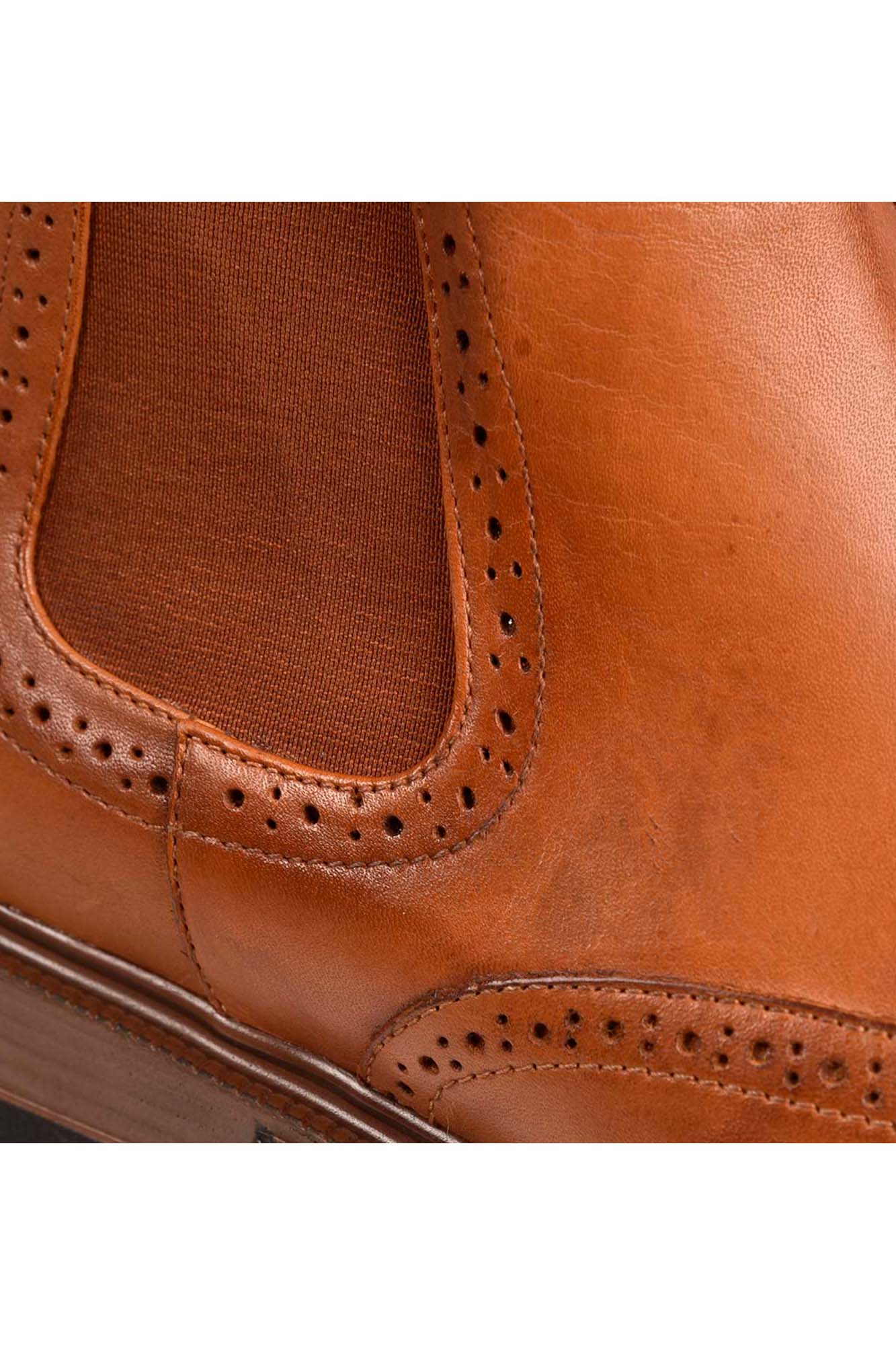 نیم بوت چرم قهوه ای بدون بند مردانه 2105