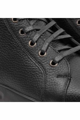 نیم بوت مردانه چرم زیپ دار و بند دار