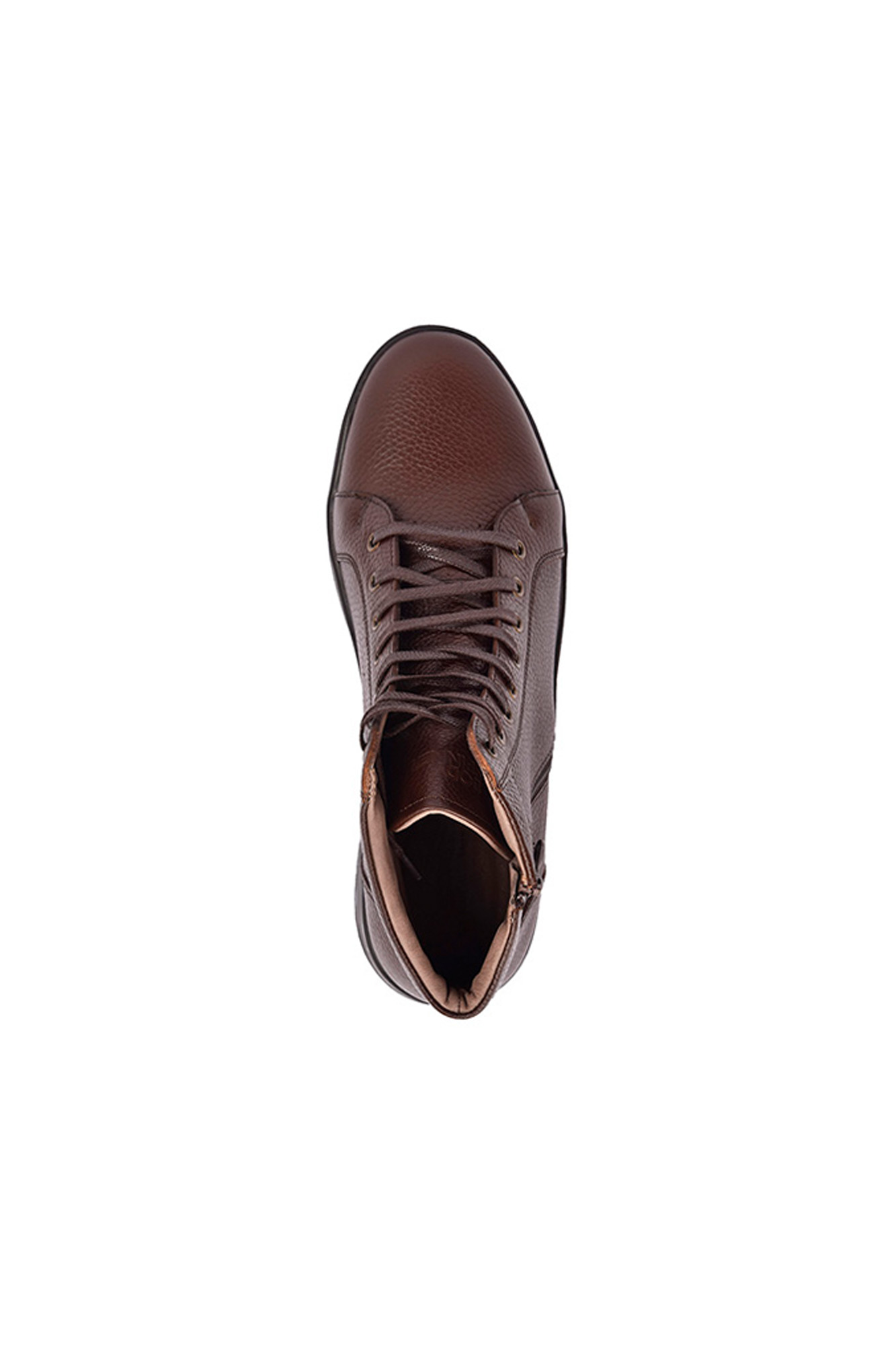 نیم بوت مردانه چرم زیپ دار و بند دار