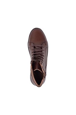 نیم بوت مردانه چرم زیپ دار و بند دار