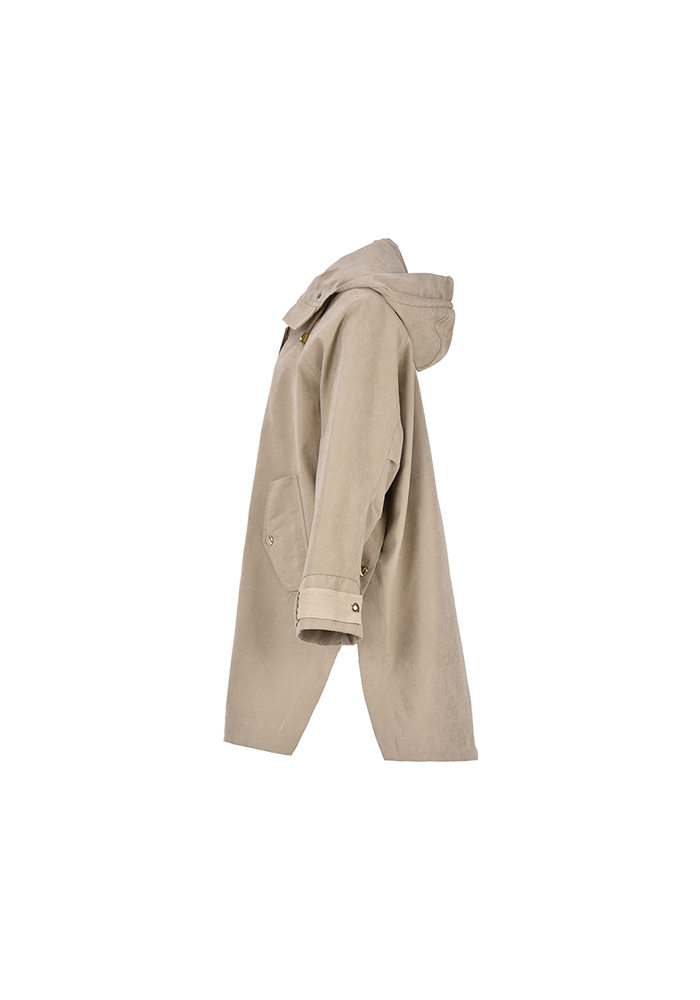 بارانی زنانه آستین رگلان کلاه دار