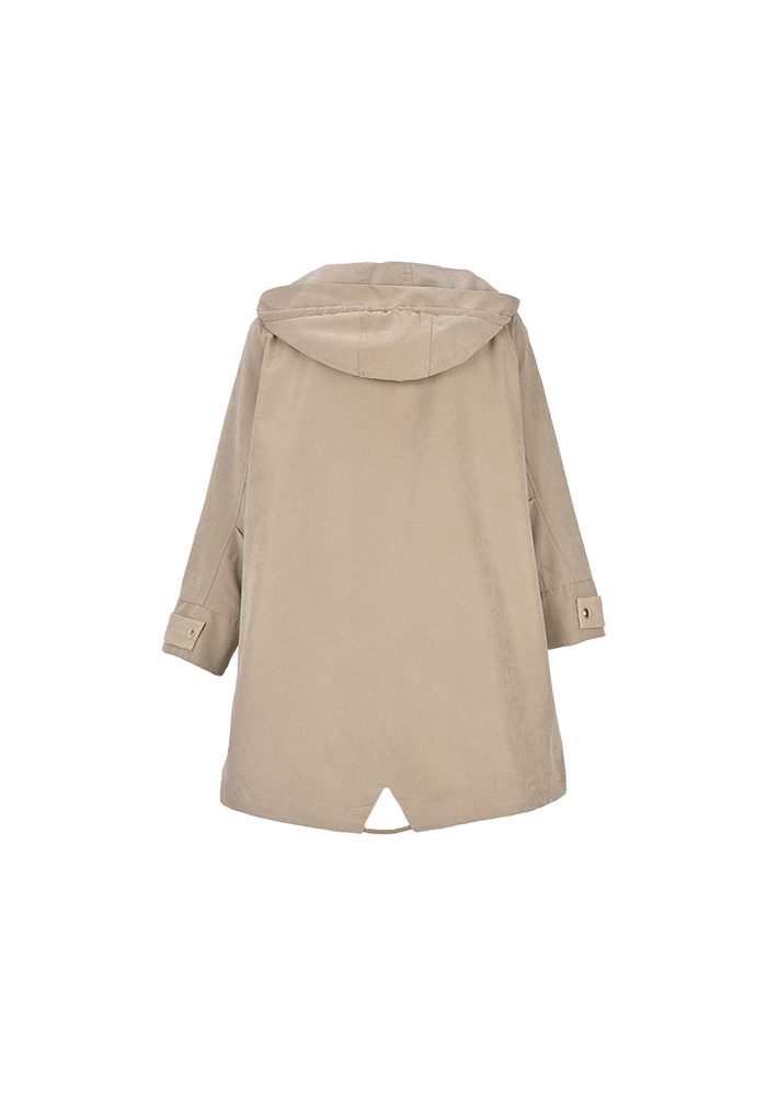 بارانی زنانه آستین رگلان کلاه دار