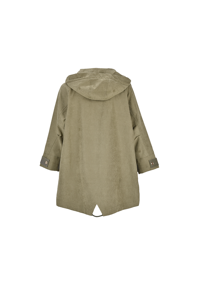 بارانی زنانه آستین رگلان کلاه دار