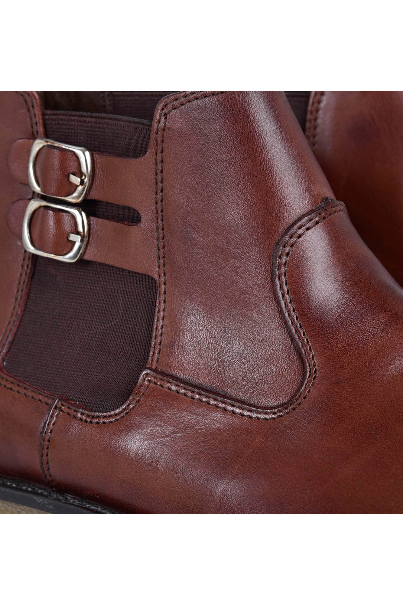 نیم بوت مردانه قهوه ای سگک دار