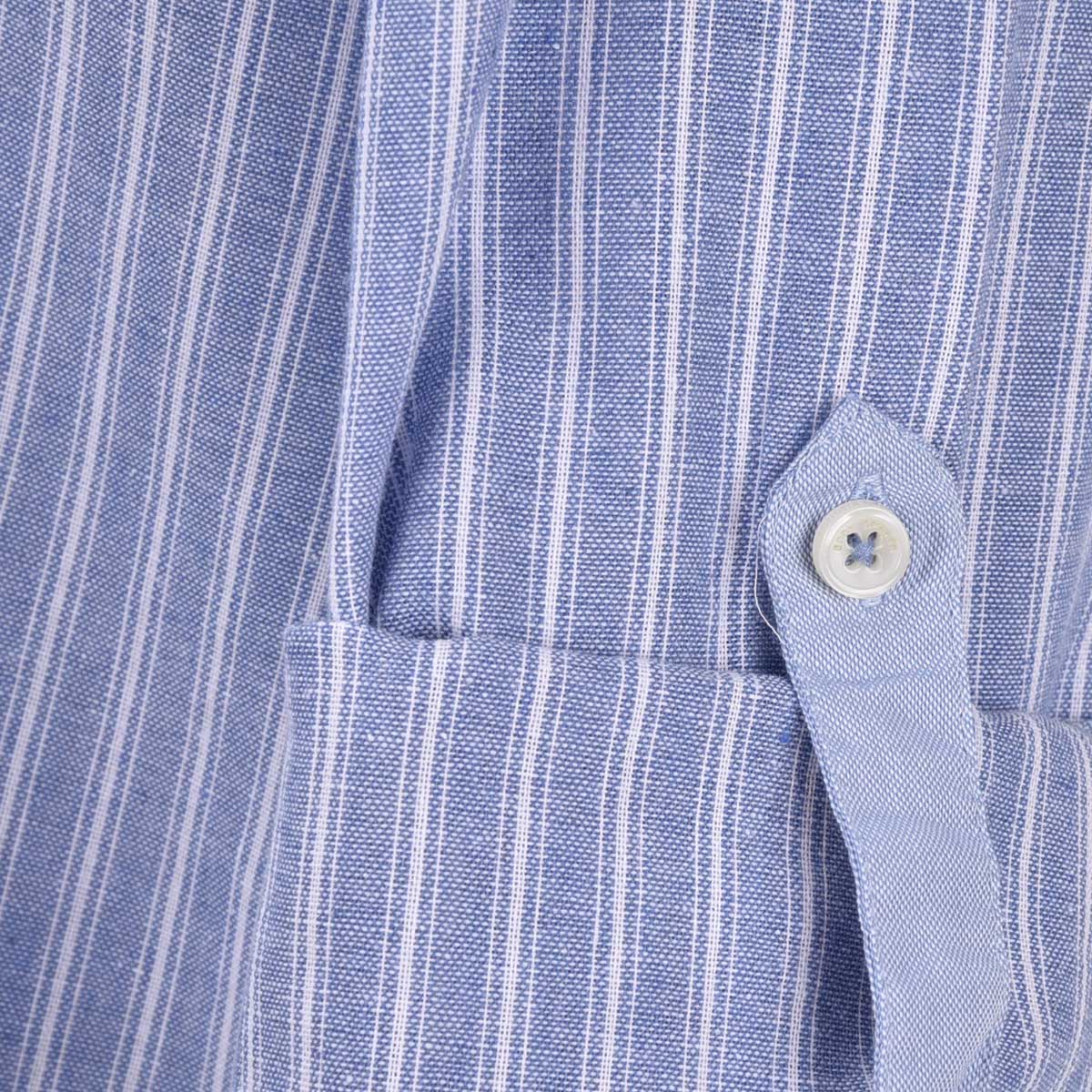 پیراهن آستین بلند راه راه یقه فرنچ