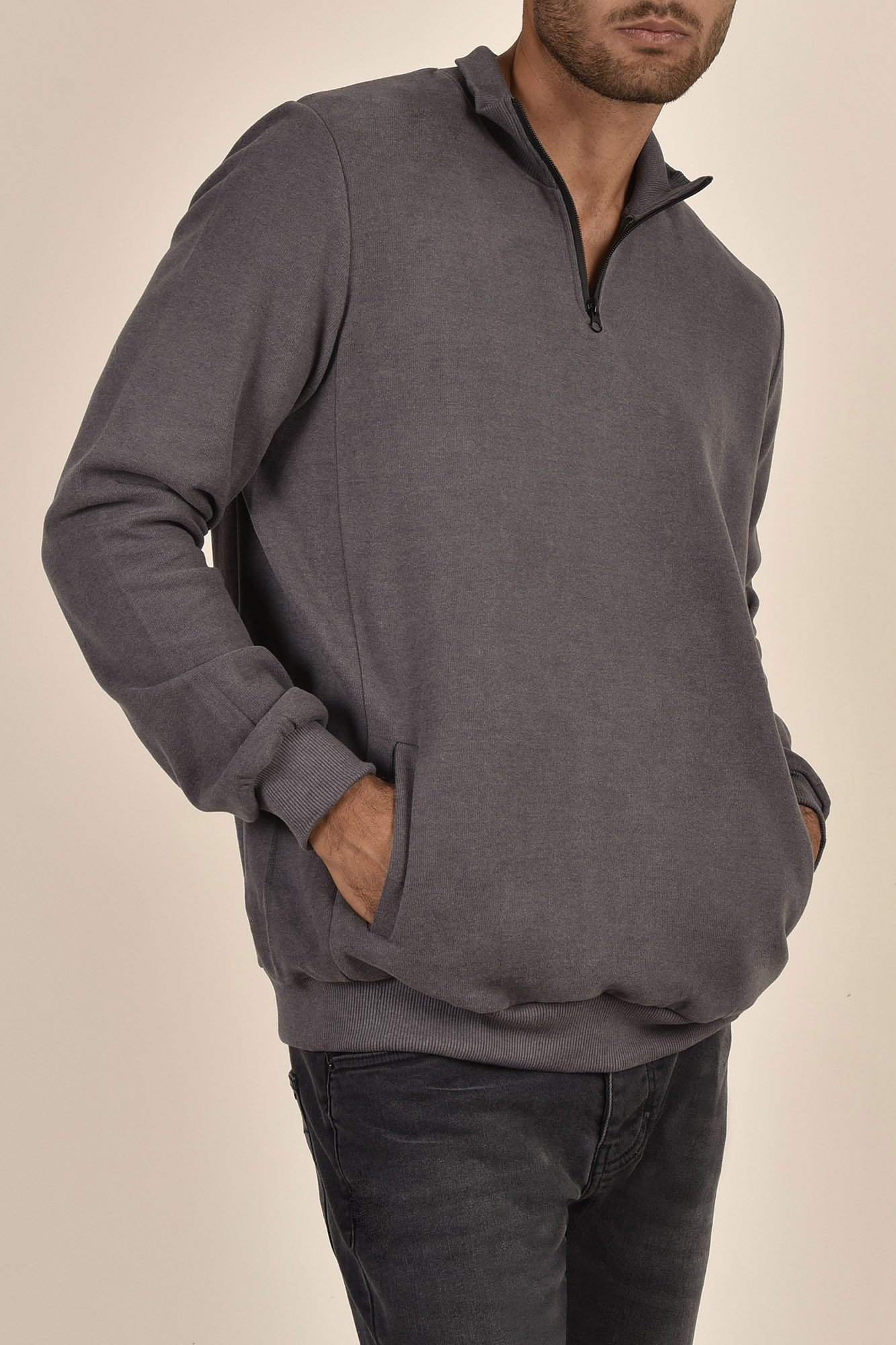 تیشرت آستین بلند نیم زیپ