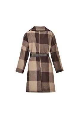 پالتو زمستانی کمردار چهارخانه