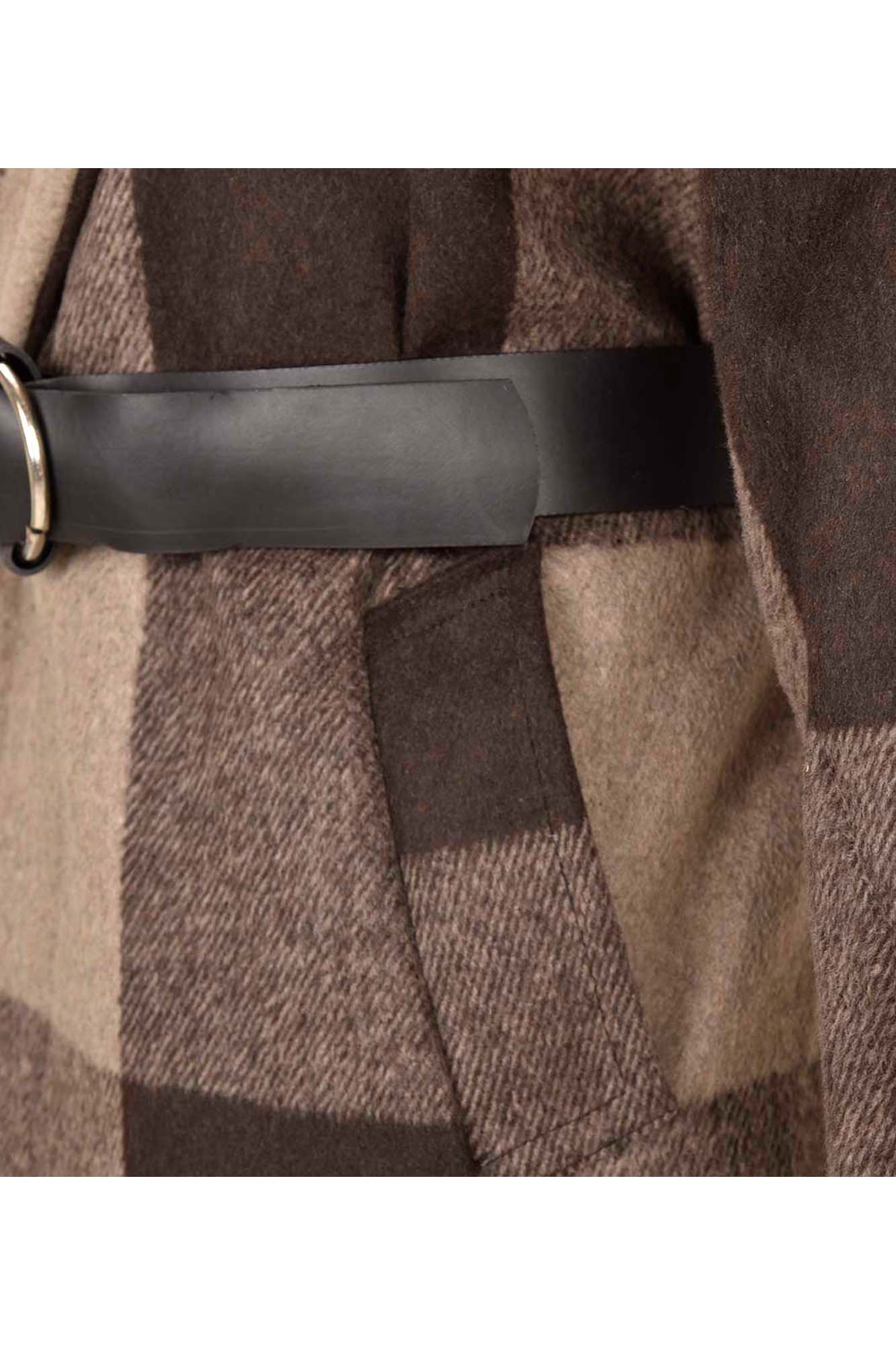 پالتو زمستانی کمردار چهارخانه