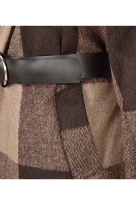 پالتو زمستانی کمردار چهارخانه