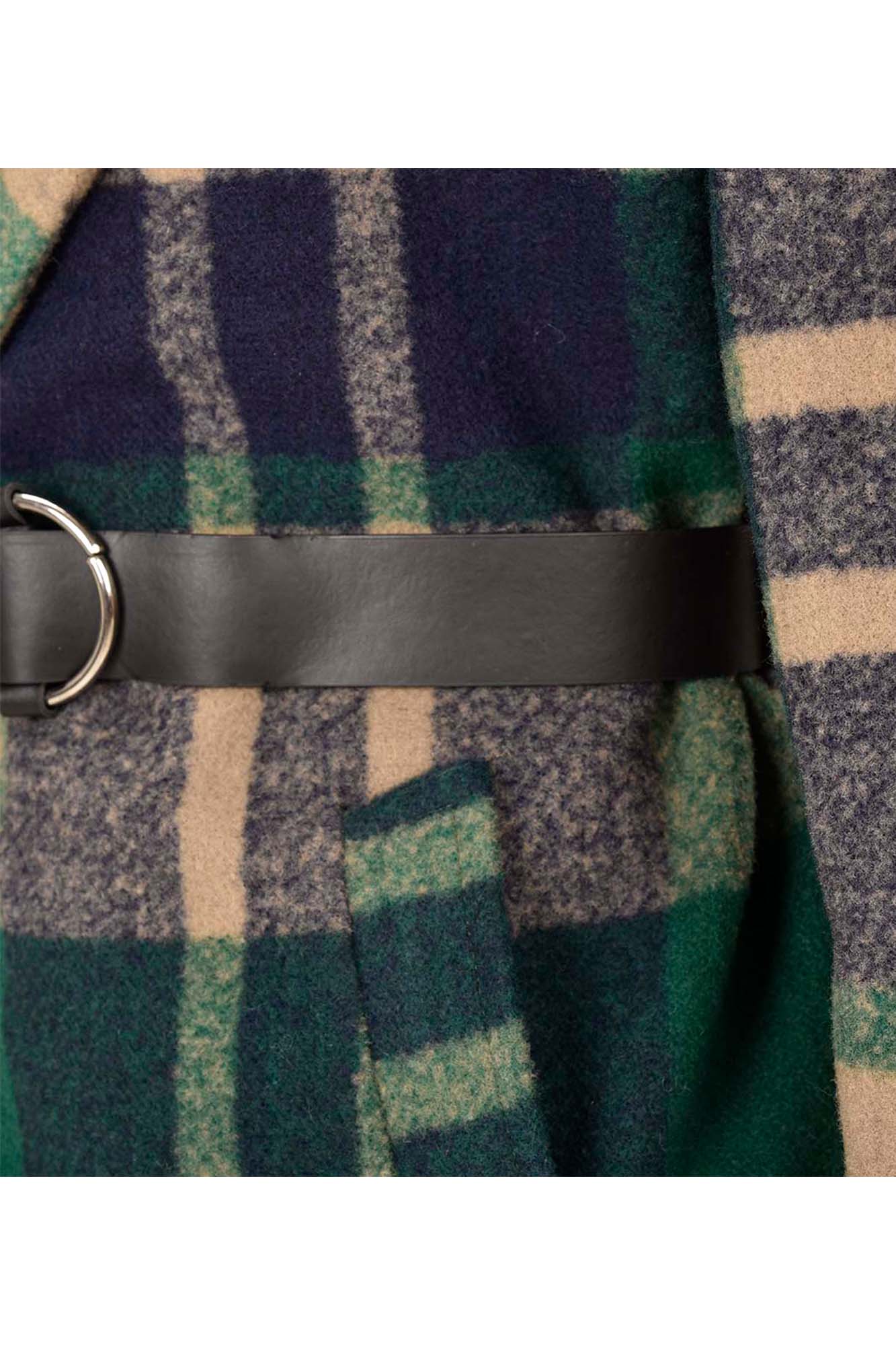 پالتو زمستانی کمردار چهارخانه