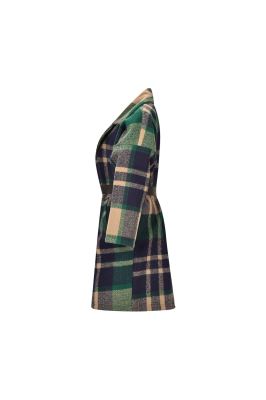 پالتو زمستانی کمردار چهارخانه