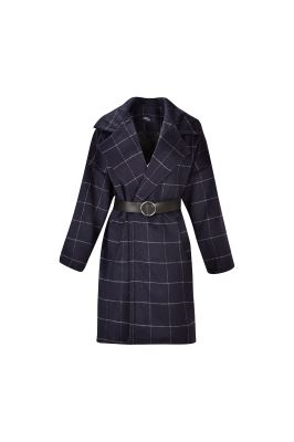 پالتو زمستانی کمردار چهارخانه