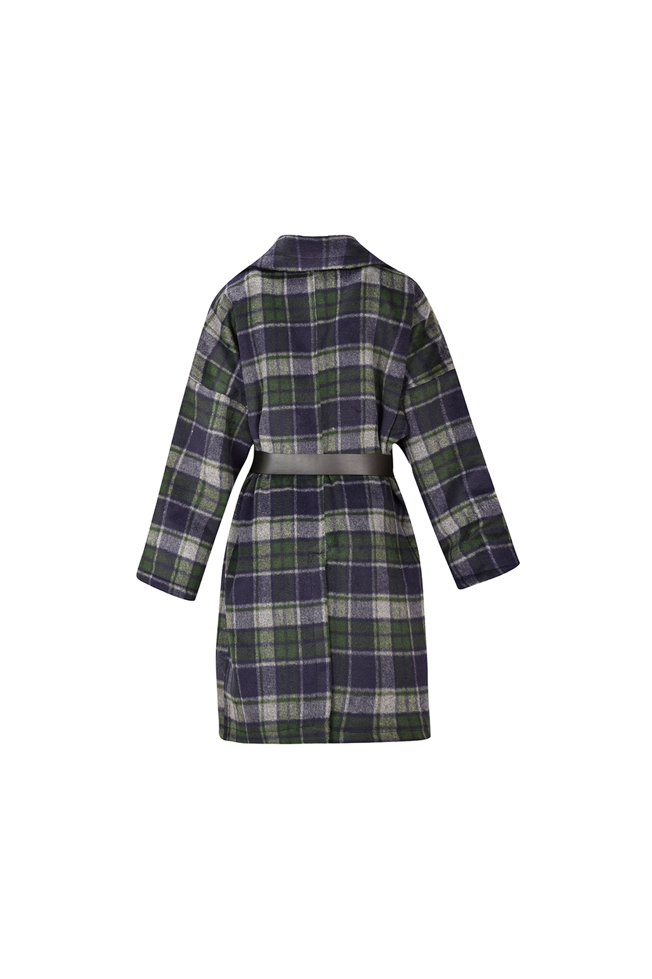 پالتو زمستانی کمردار چهارخانه