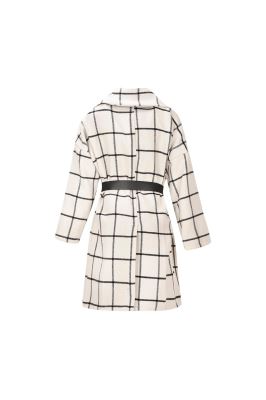 پالتو زمستانی کمردار چهارخانه