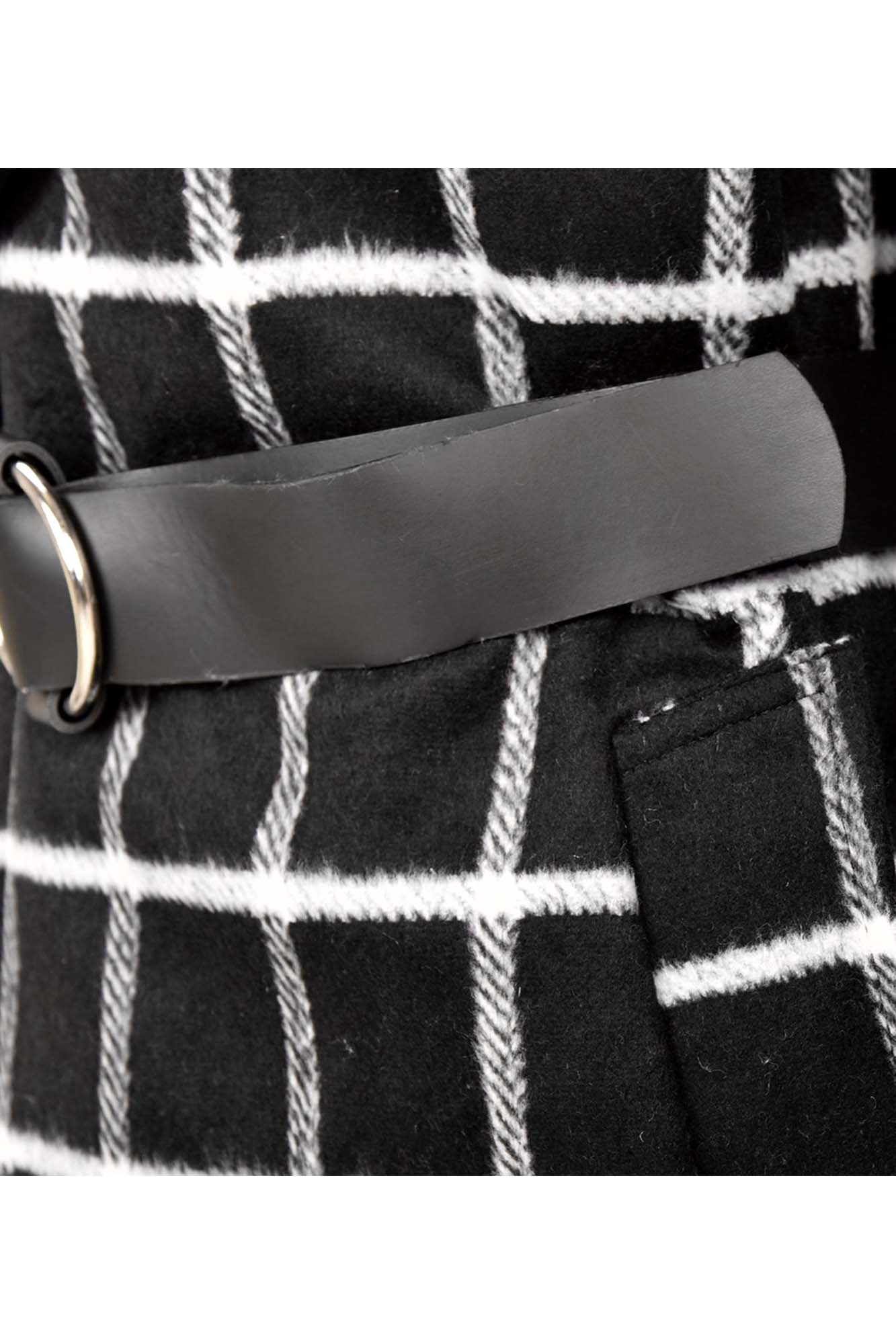 پالتو زمستانی کمردار چهارخانه