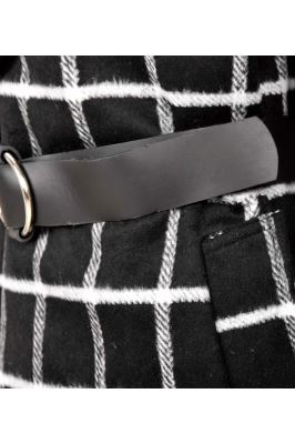 پالتو زمستانی کمردار چهارخانه