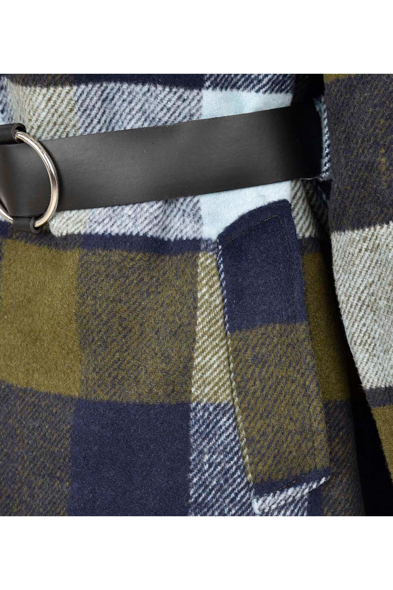 پالتو زمستانی کمردار چهارخانه