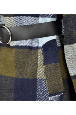 پالتو زمستانی کمردار چهارخانه