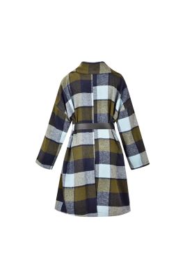 پالتو زمستانی کمردار چهارخانه