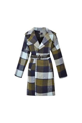 پالتو زمستانی کمردار چهارخانه