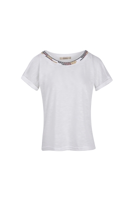 تی شرت اسلپ دور یقه گلدوزی